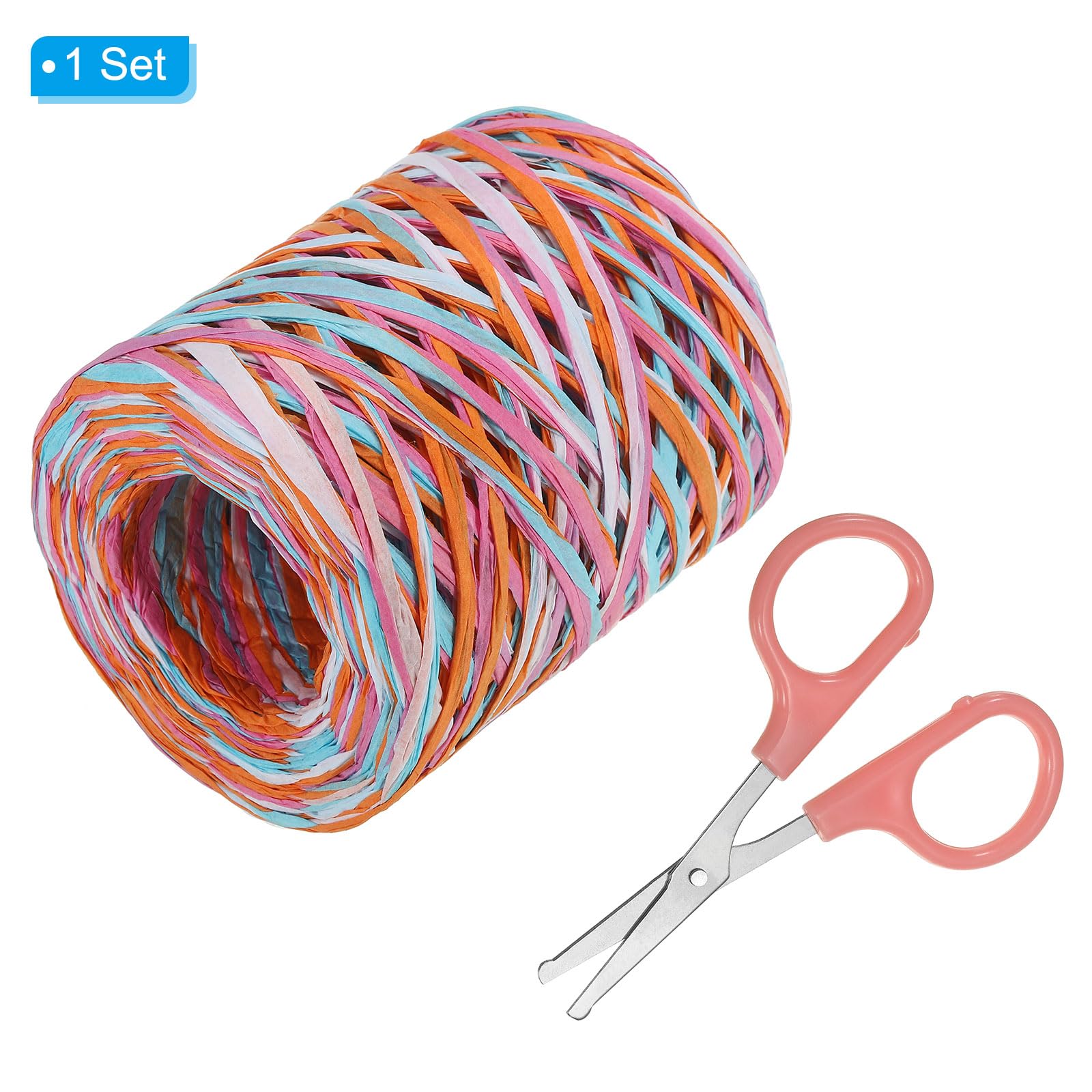 PATIKIL Raffia Paper Craft Ribbon Assortment Kit, Natural Raffia String with Scissor for Gifts Flower Bouquets, Decoration - Image 3