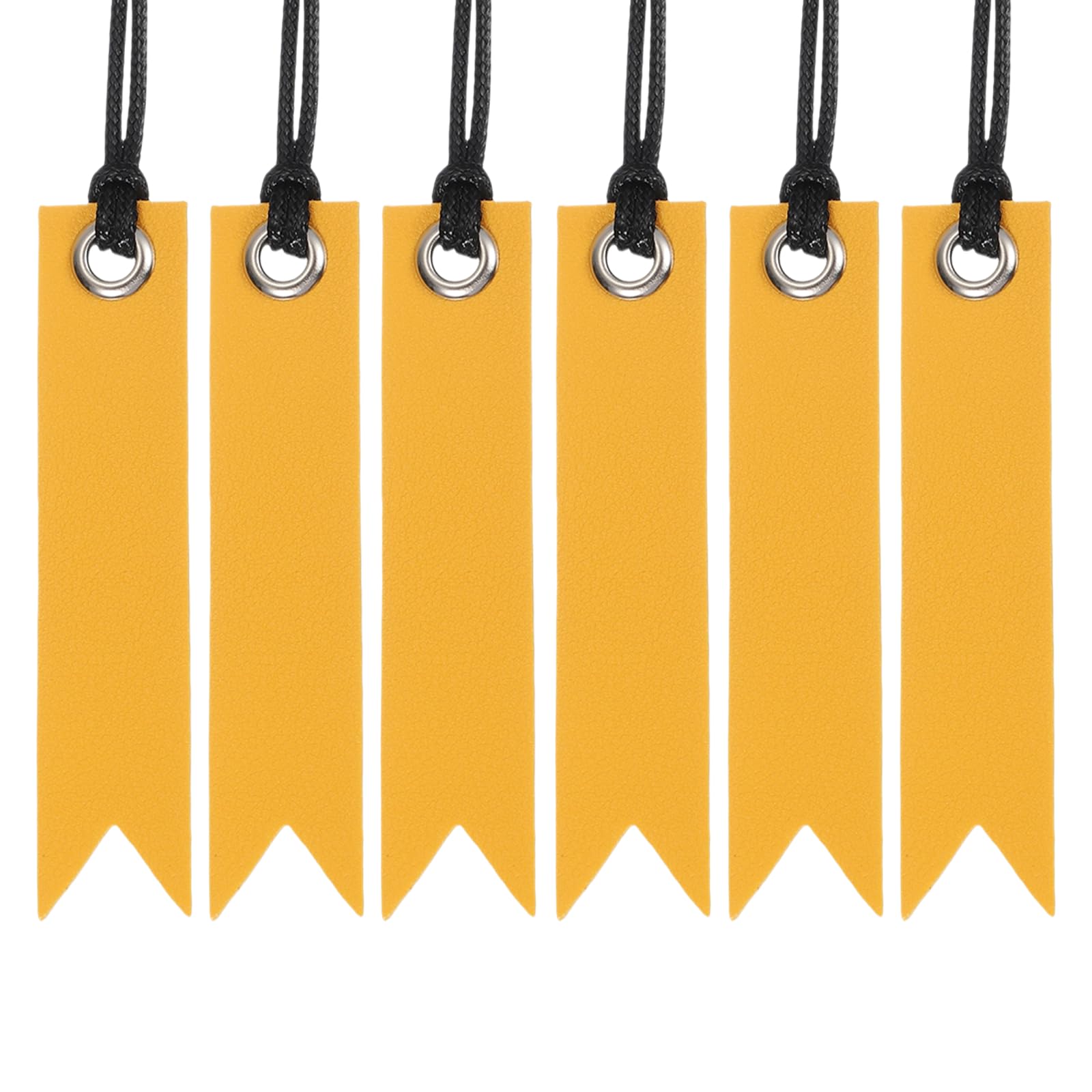 PATIKIL Bookmarks for Men, Yellow Leather Book Marks Unique Pretty Bookmarks Book Accessories for Reading Women Men Book Lovers Planner, 6 Pcs