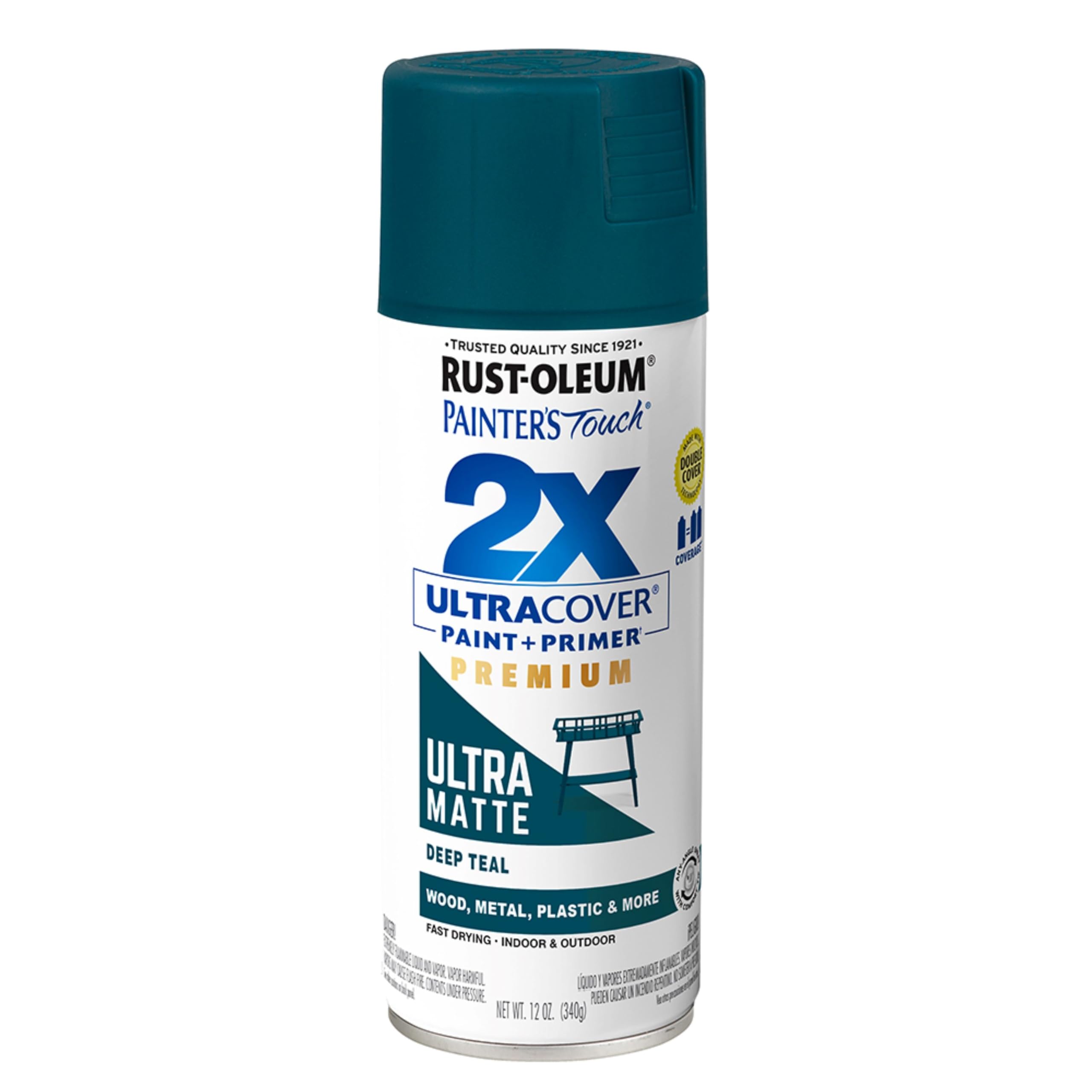Rust-Oleum Painter's Touch 2X Ultra Cover Spray Paint, Deep Teal