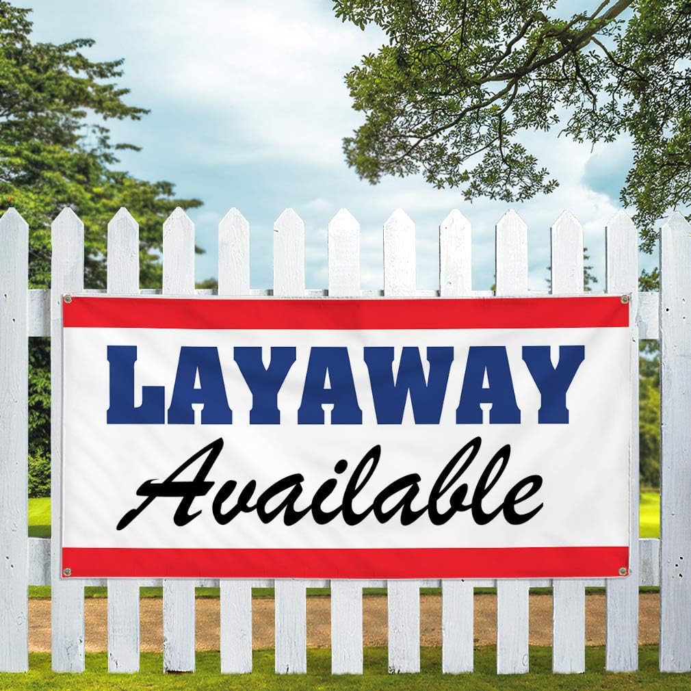 Vinyl Banner Multiple Sizes Layaway Available Business C Business Outdoor Weatherproof Industrial Yard Signs White 4 Grommets 16x40Inches