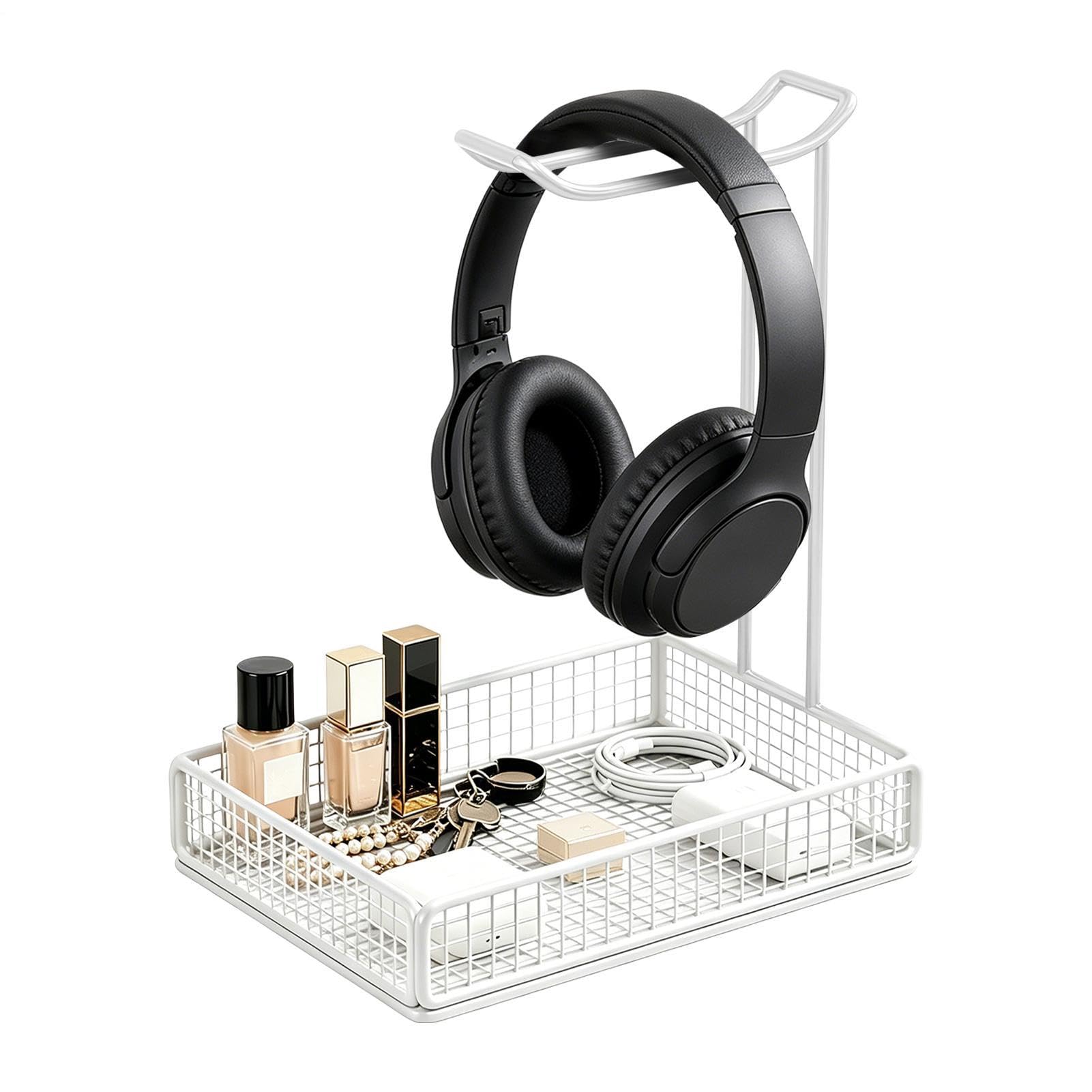 Soporte para cascos gaming con base estable y estante multifuncional 8
