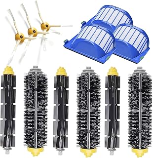Filter Replacement Parts Kit for iRobot Roomba 600 Series & 500 Series Robot Vacuum Cleaner bristle brush, beater brush, spinning side brush 12-Pack