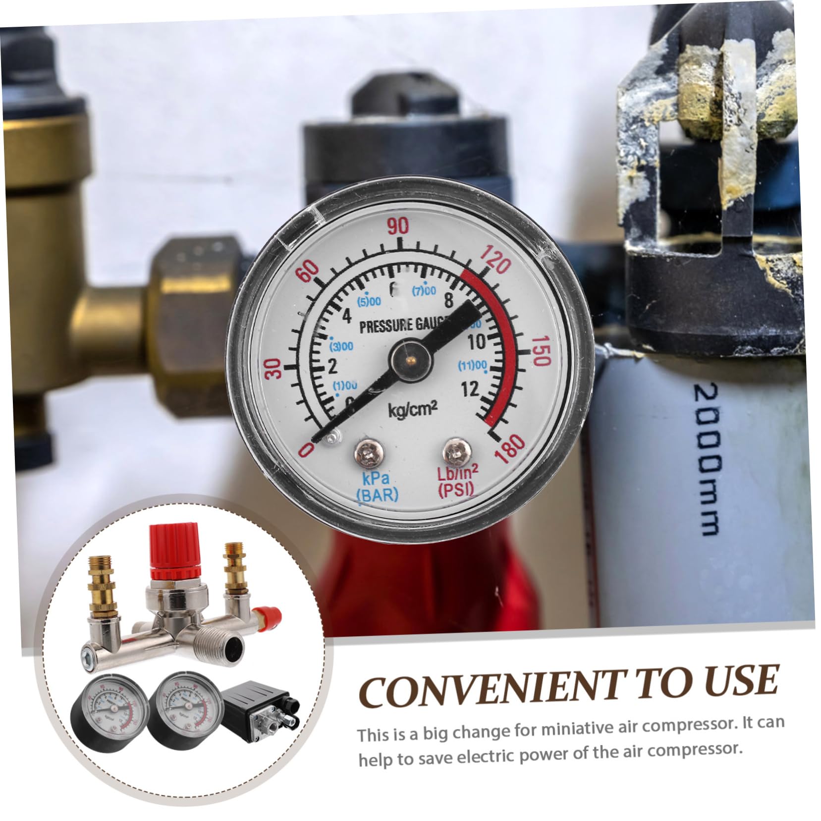 Pressostato per Compressore Aria 175psi con Manometri e Regolatore | Controllo Pressione, Versione 16a, Struttura Metallo e Plastica, per Impianto Compressore