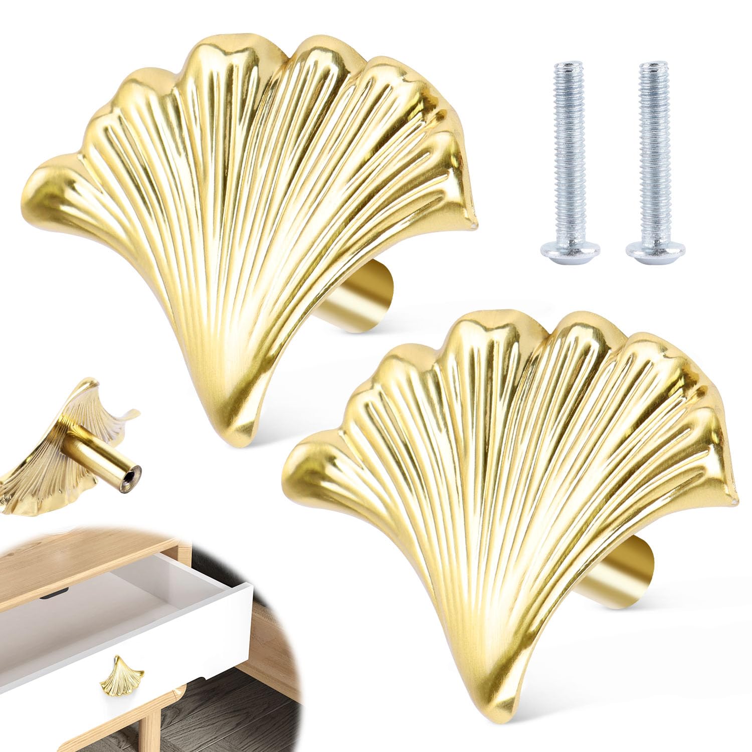 6 Pomelli Oro Per Mobili - Maniglie Armadio E Cassetti Moderni, Design Fungo Con Vite - Foto 11