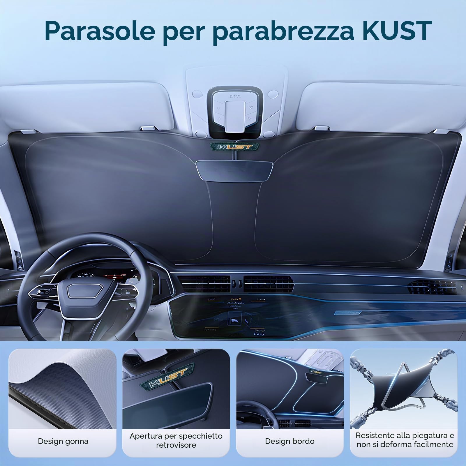 KUST Parasole per parabrezza, per Honda CRV 2023-2025 2026, accessorio per bloccare i raggi UV e mantenere la tua auto più fresca