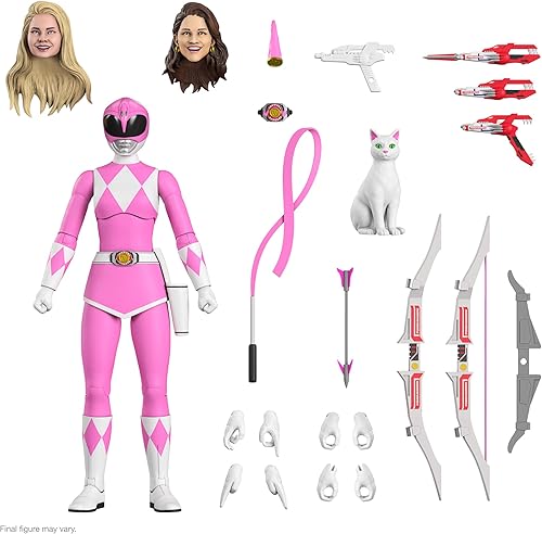 Super7 Mighty Morphin Power Rangers ULTIMATES! Wave 2 - Figura de acción de Ranger rosa