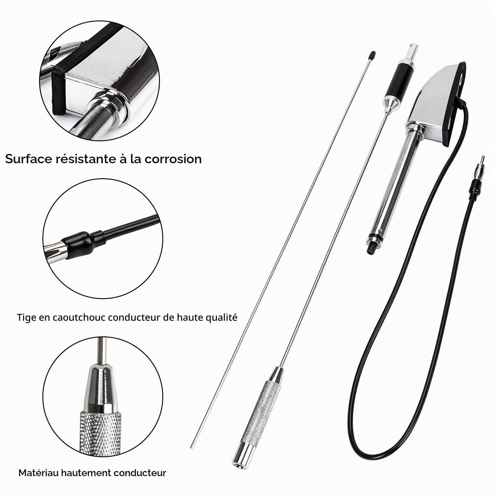 PSLER® Kit Antenne de Moto, FM / AM Réception Radio Aérienne pour Goldwing GL1800 GL1500 2001-2017