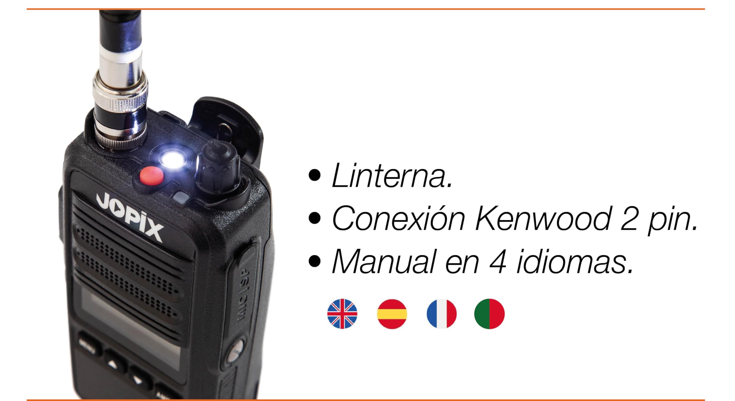 Radio CB Portable Jopix CB-80 - AM/FM/ASQ 40CH 4W - Batterie 2600mAh Li-Ion - Neuf