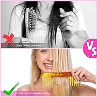 Vista 50 de Patelai Wide Tooth Comb Large Hair Detangling Comb for Curly, Wet Dry Hair, No Handle Detangler Accessories(White, Cyan)