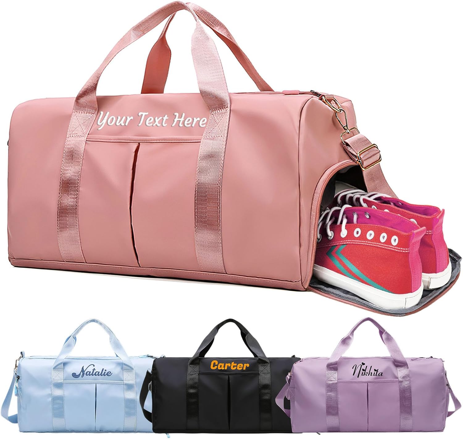 Duffel Bags for Travel Personalized Embroidered Name Text