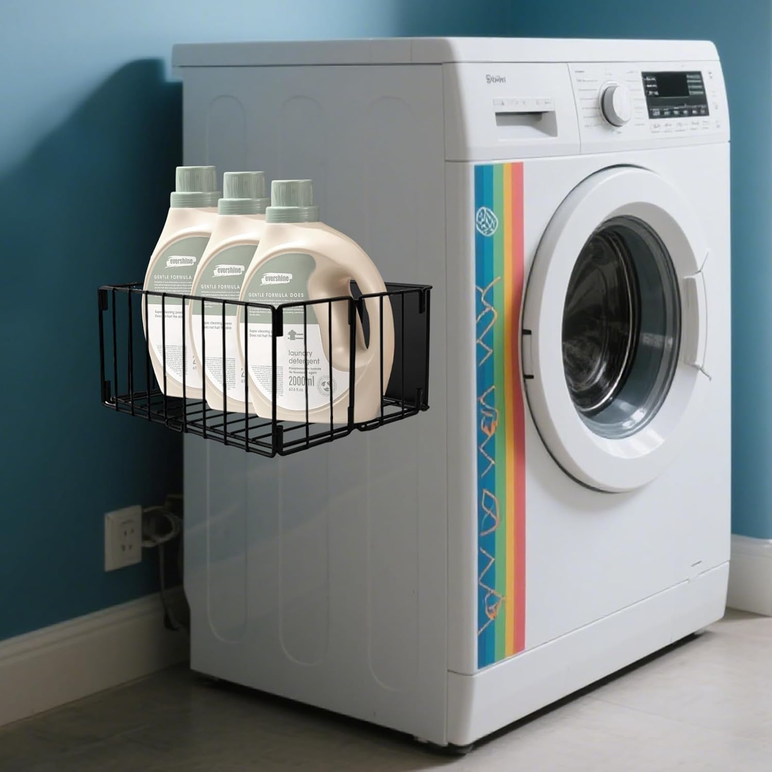 Folding Magnetic Basket, 2 Pack Magnetic Fridge Basket with Strong Magnet for Kitchen Office School Organization and Home Storage, 13"x8.7"x5.9"