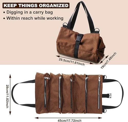 Miniatura 4 de Paquete de 2 bolsas de herramientas enrollables organizador de herramientas de lona multiusos cubo de envoltura de automóvil estuche de