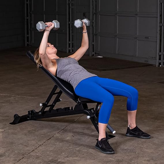 Body-Solid Pro Clubline (SFID325B) Adjustable Bench for Power Racks and Dumbbell Curls, Home and Commercial Gym