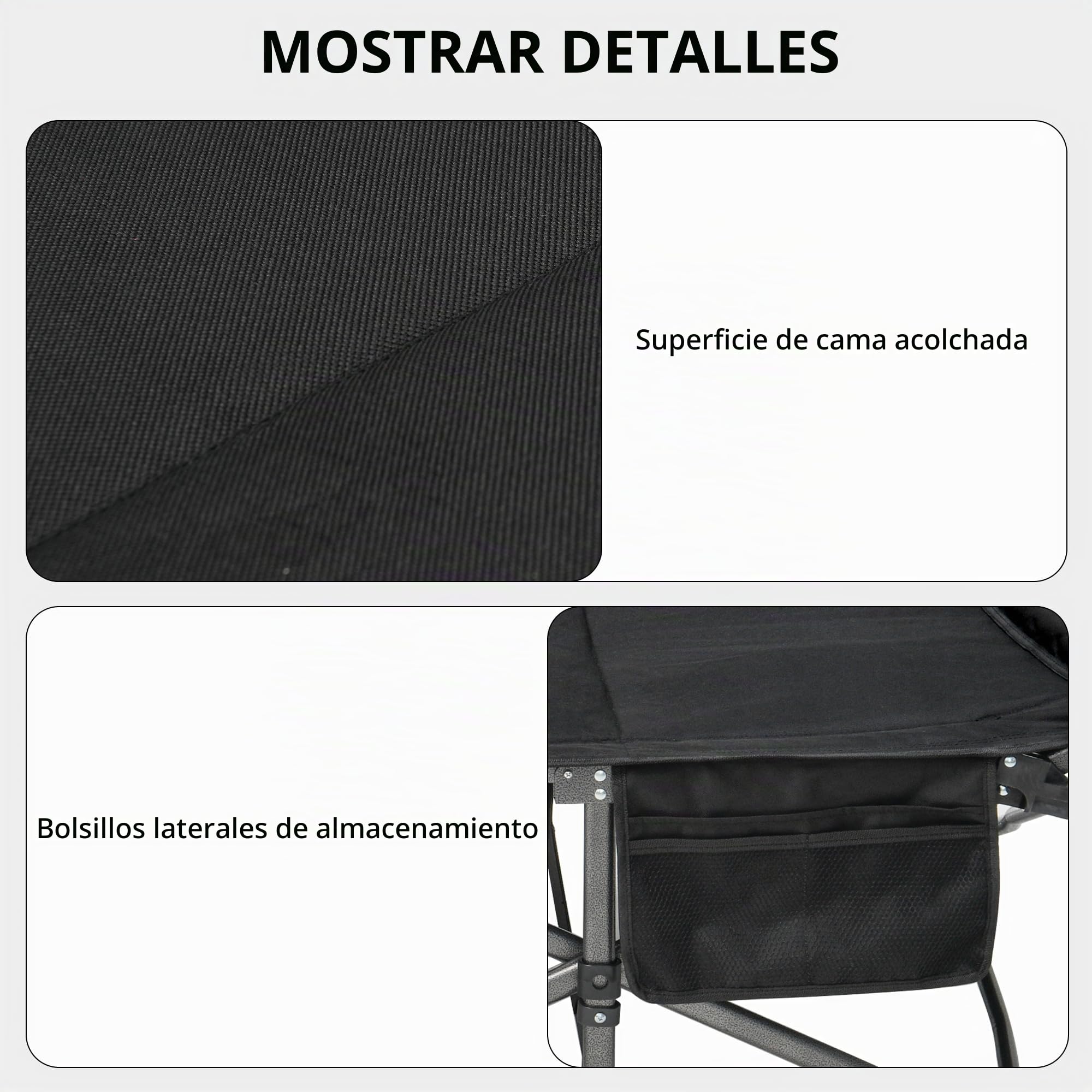 Naturehike Cama Plegable para Acampar, con Almohada, Cama para Acampar De 190x70x48 Cm, Contiene Una Capa Acolchada De 3 Cm De Espesor, Cuna De Viaje con Capacidad De Carga De hasta 150 Kg