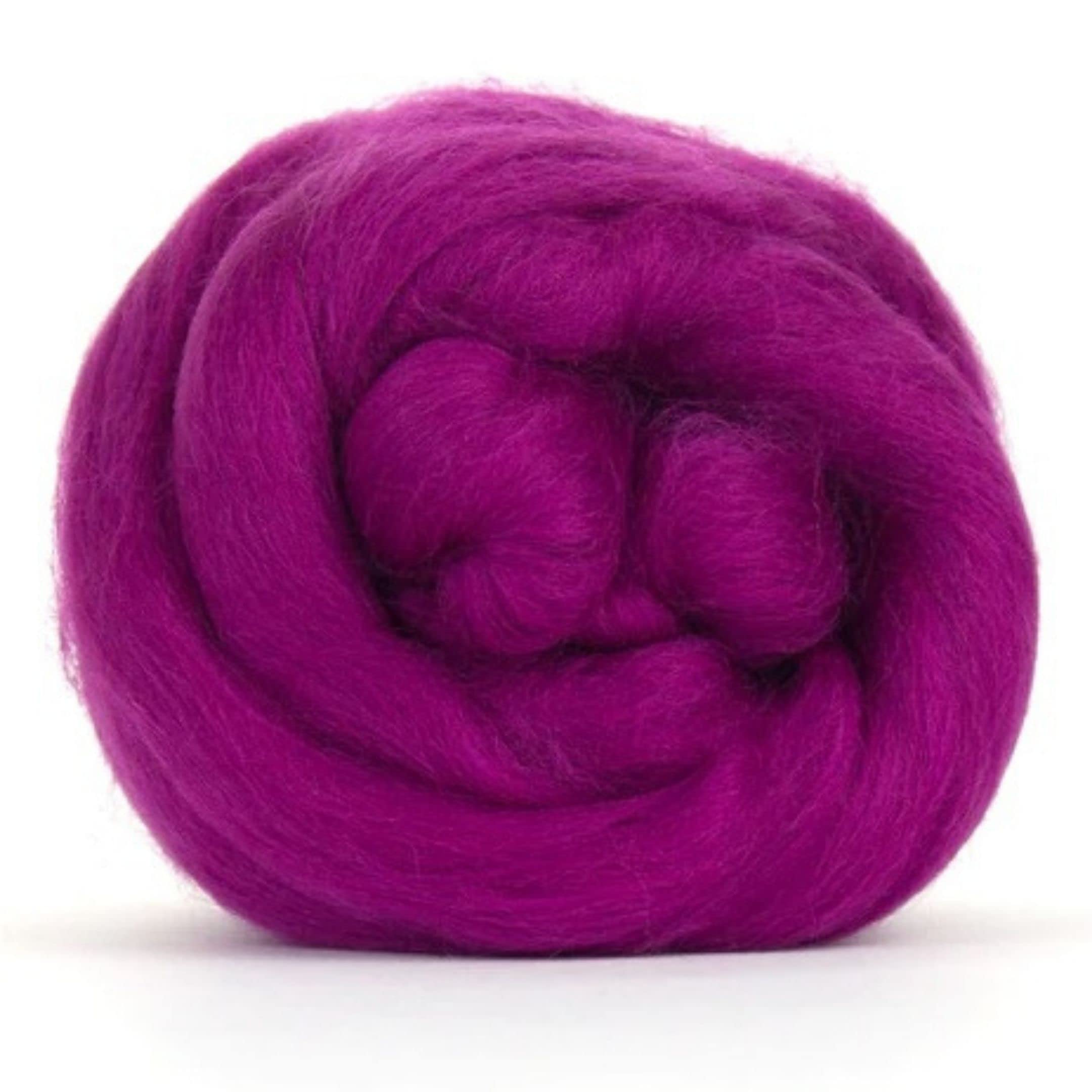 Revolution Fibers Merino Wool Roving | Premium Combed Wool Top | 22 Micron, Perfect for Felting Projects, Spinning, Wall Hangings and Tapestry (Fuchsia)