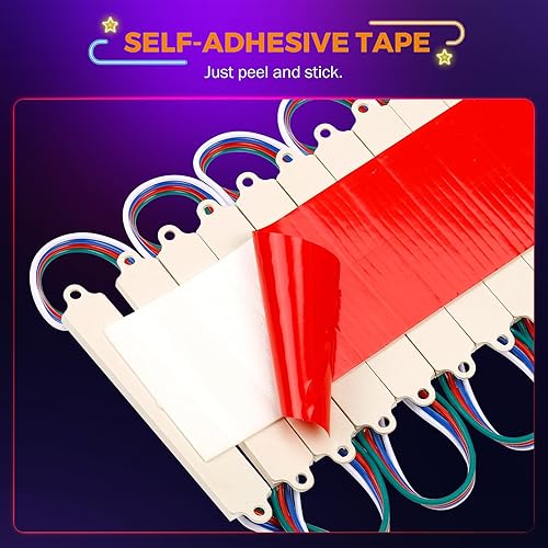 Miniatura 8 de BEAMNOVA Kit de luces LED RGB de 120 pies para negocios, control de aplicación Bluetooth, controles remotos, transformadores de voltaje CA de 120 V