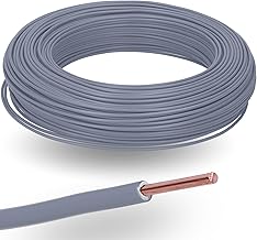 Kalitec H07V-U 1 x 1.5 mm² Grey I Single Wire PVC Flame Retardant 1.5 mm² Rigid Copper Stranded I 450/750V I Single-line Wiring Cable for Internal Wiring of Machinery and Lighting