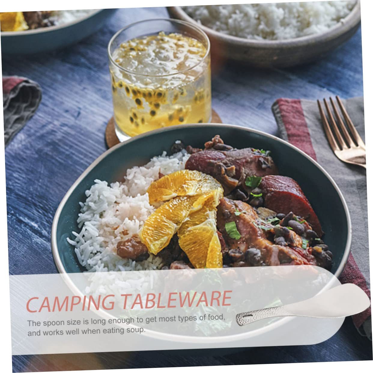 BESTonZON 2 Stück Löffel für Camping Outdoor Leichter Rostfreier Besteck für Rucksackreisen Kompakte Langlebige Küchenutensilien für Picknick und Grill
