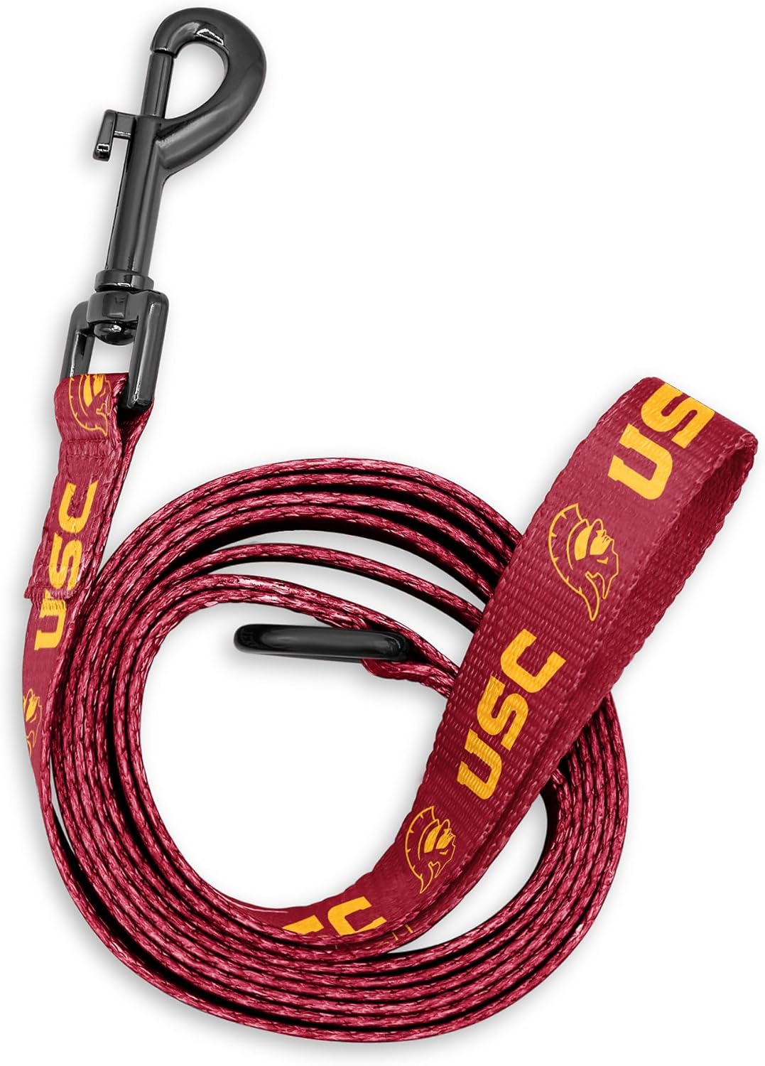 USC Trojans Collars and Leashes | Officially Licensed | Adjustable-Fits All Pets! (6 Ft Leash)