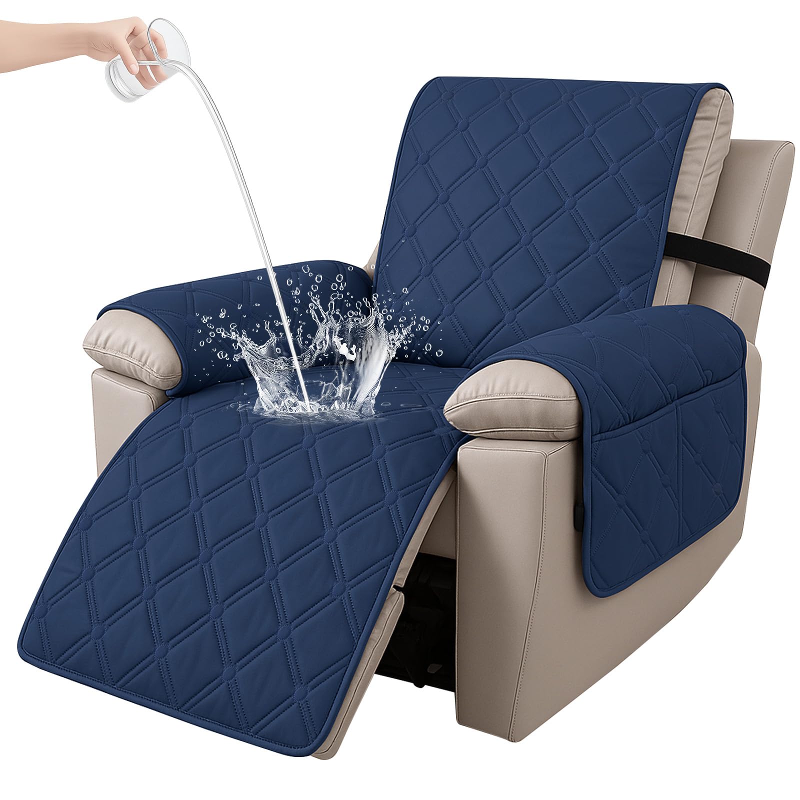 Ystyle Funda Sillon Relax Reclinable 1 Plaza, Funda Butaca Reclinable Impermeable con Banda Elástica, Antimanchas y Antiarañazos, Fundas Lavables para Sillas Reclinables, Azul Oscuro Global Recycled Standard Global Recycled Standard Global Recycled Standard