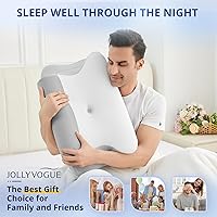 Vista 8 de JOLLYVOGUE Almohada Cervical para Cuello - Almohada de Espuma Viscoelástica con Contorno para Alivio del Dolor de Cuello con Funda de Almohada