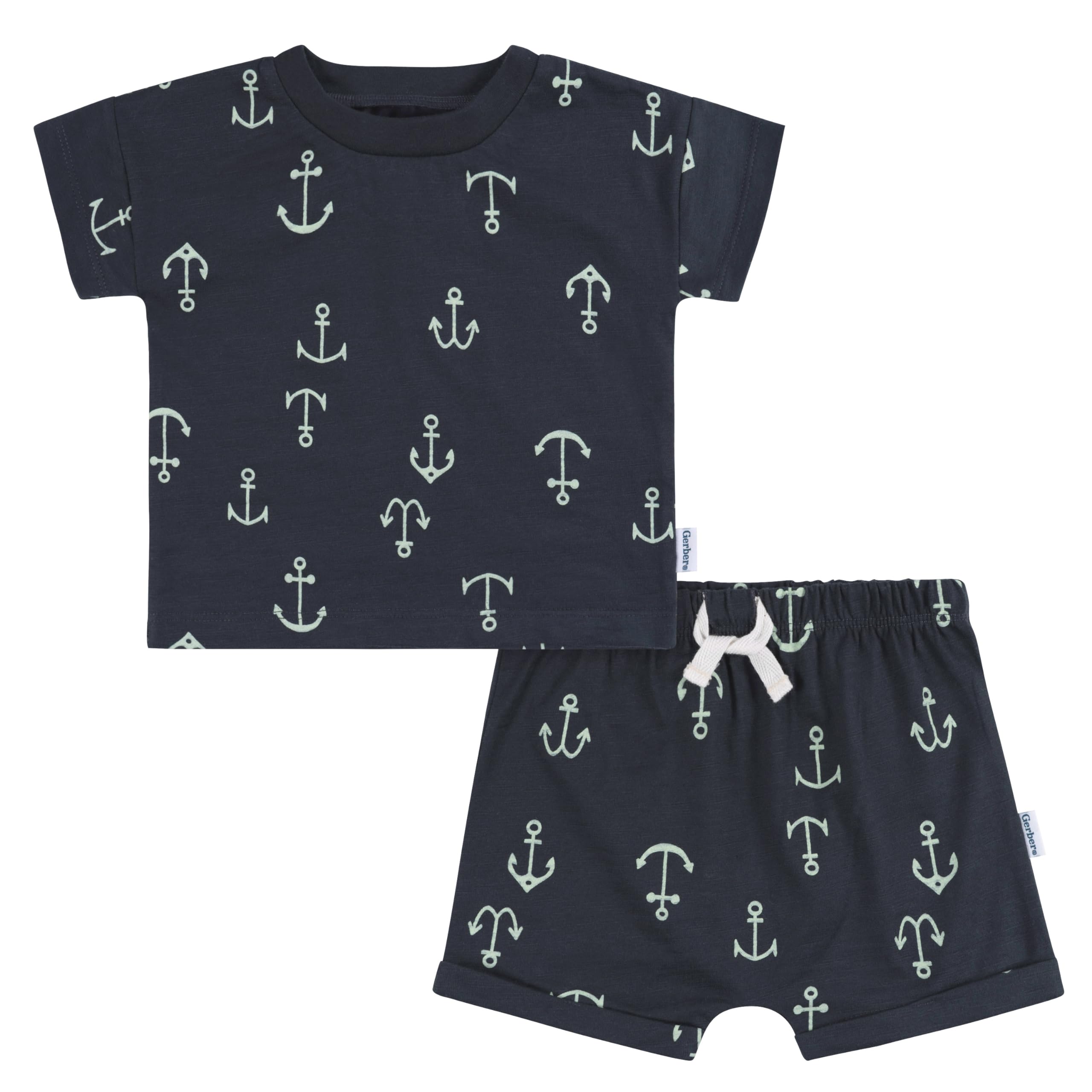Gerber Baby Boys' Toddler T-shirt and Shorts Set