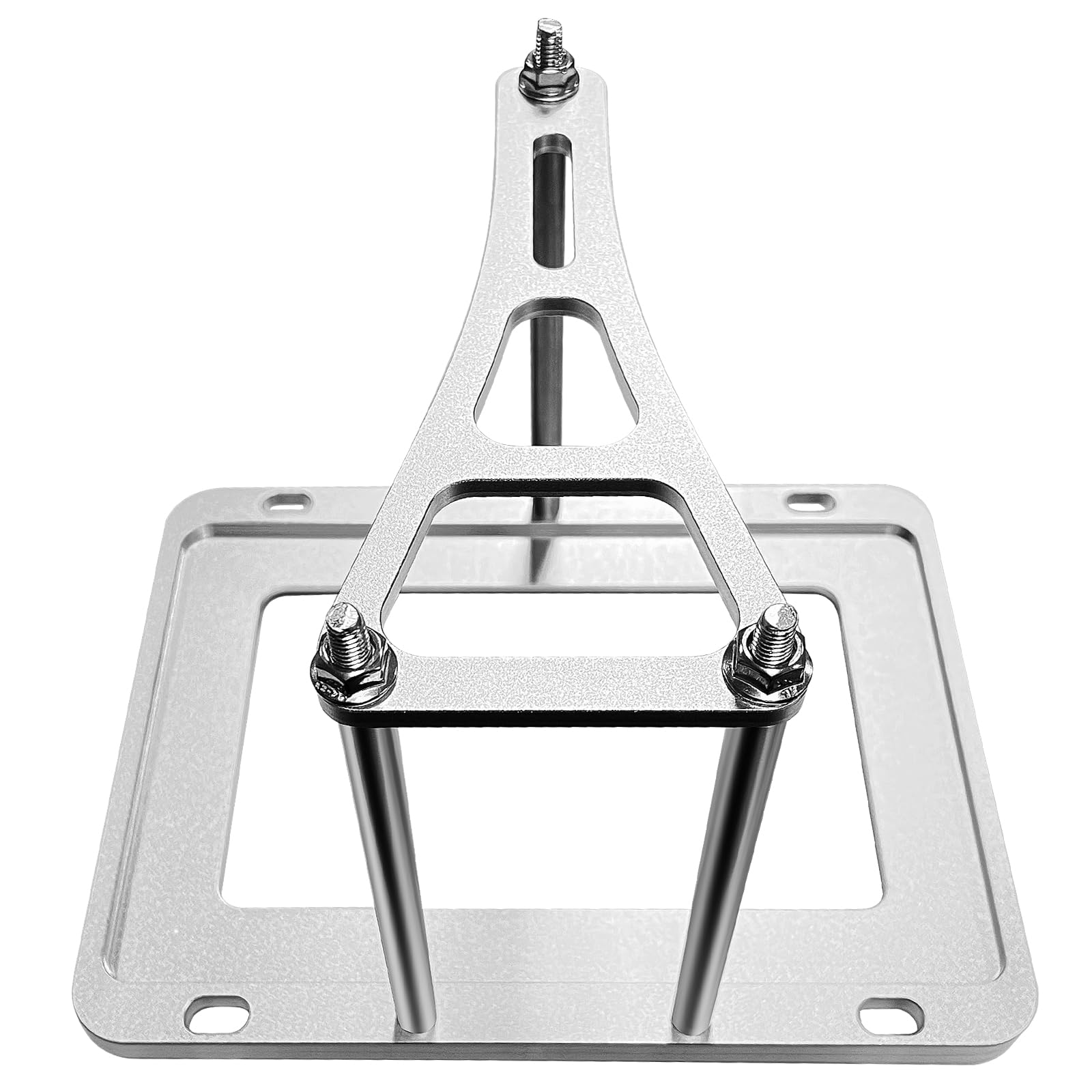 JMSMSHAluminum Silver Billet Box, Universal Battery Tray Hold Down Trunk Relocation Racing Mount,Compatible with Most Car and Truck