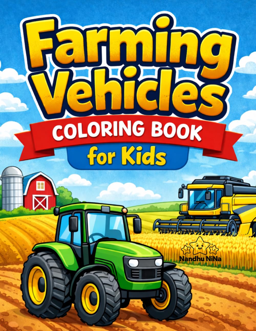 Farming Vehicles Coloring Book: Tractor coloring book
