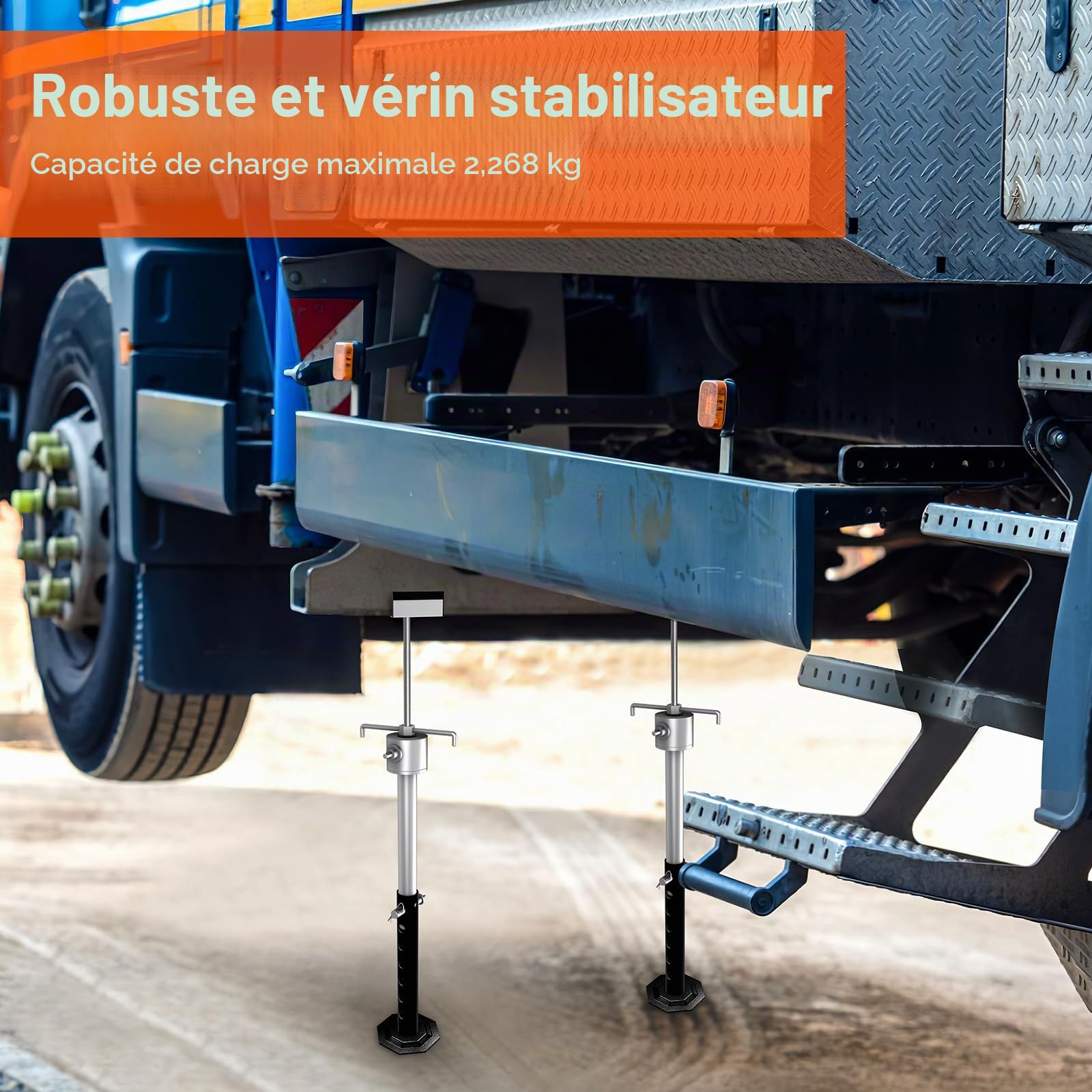 Vérins de support coulissants pour camping-car, stabilisateur coulissant robuste à levage rapide jusqu'à 2268 kg de capacité chacun, lot de 2 stabilisateurs de remorque de voyage pour