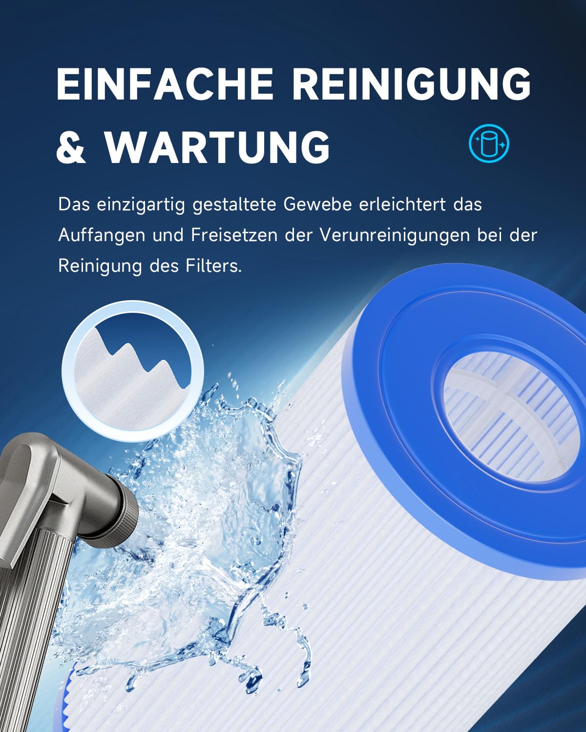 AQUALTRA Pool Filterkartusche Typ A oder C kompatibel mit 29000E/59900E, Easy Set Pool Filter, 203 x 108 MM Oberirdische Pool Filter 4 Stück