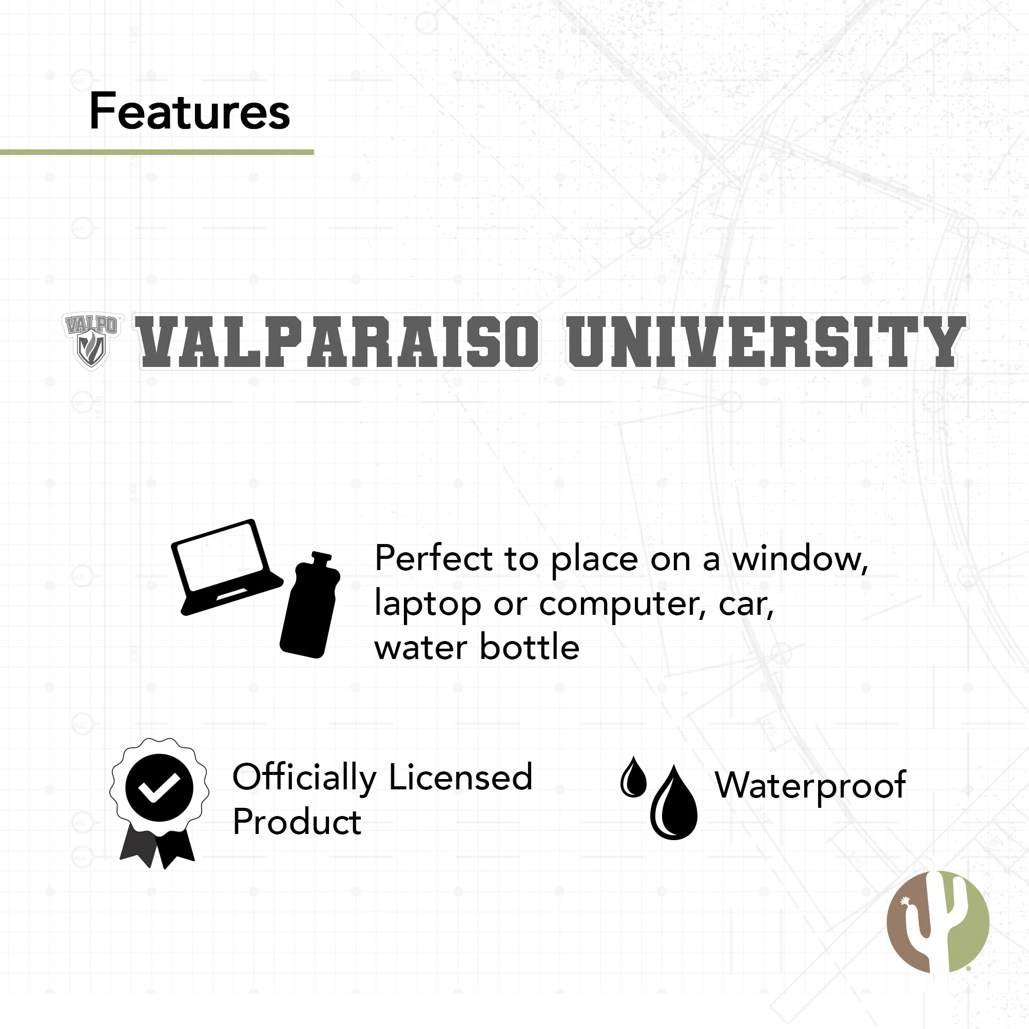 Valparaiso University NCAA Sticker Pack – Vinyl Decals For Laptop, Water Bottle, Car & Scrapbook (4-Inch Set) - View #4