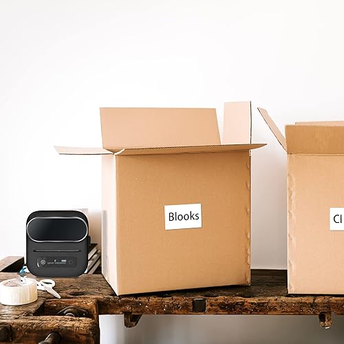 Vista 23 de khanka Hard Case with m221/M220/M110/m110s Label Maker - Portable Bluetooth Label Maker Carrying Storage Bag for Printer Labels, USB Cable and White