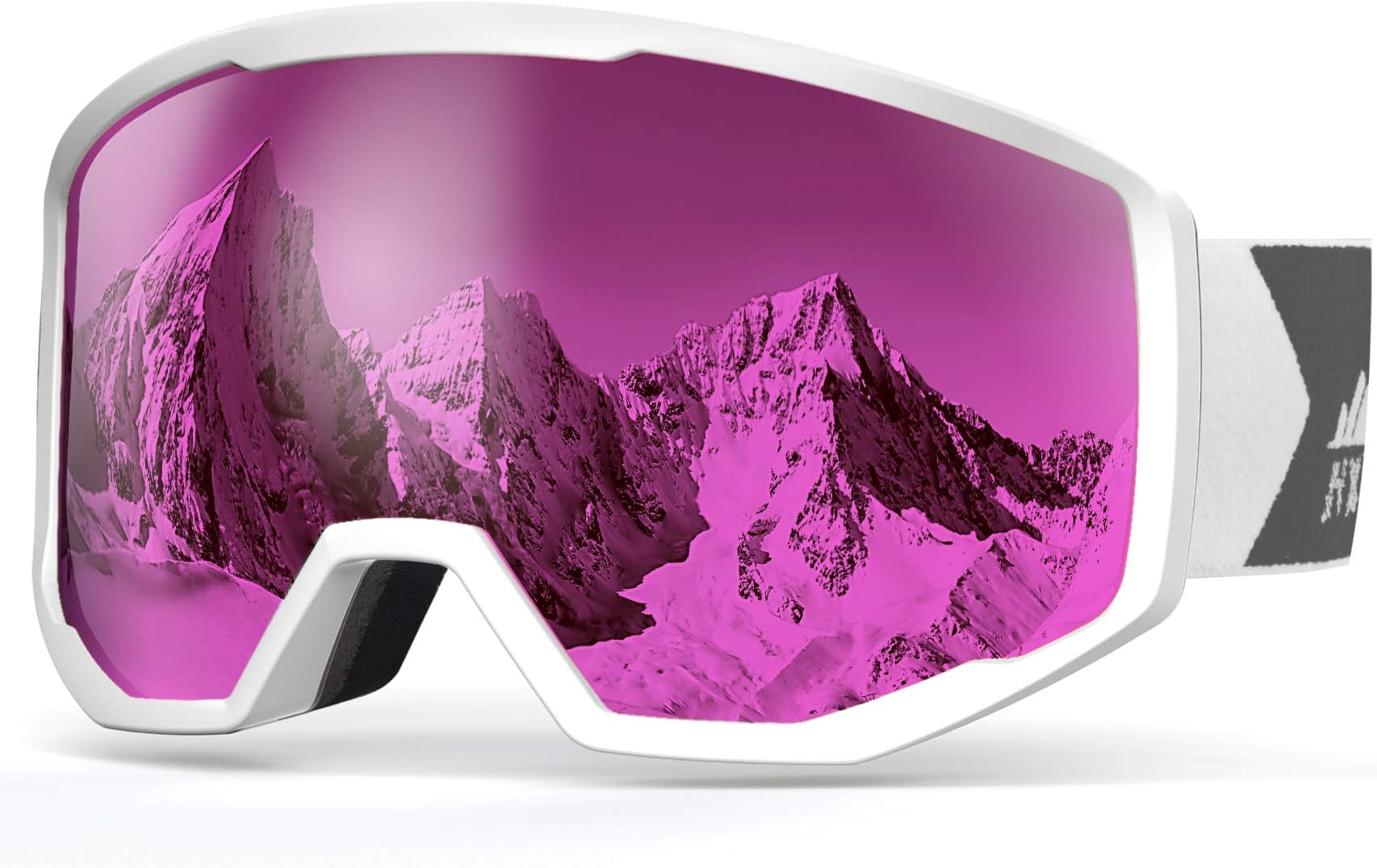 NXONE Ski Goggles for Men and Women, Anti-Fog Over Glasses Snowboard Goggles with UV Protection, Windproof Helmet Compatible Dual Lens Goggles-100% UV Protection