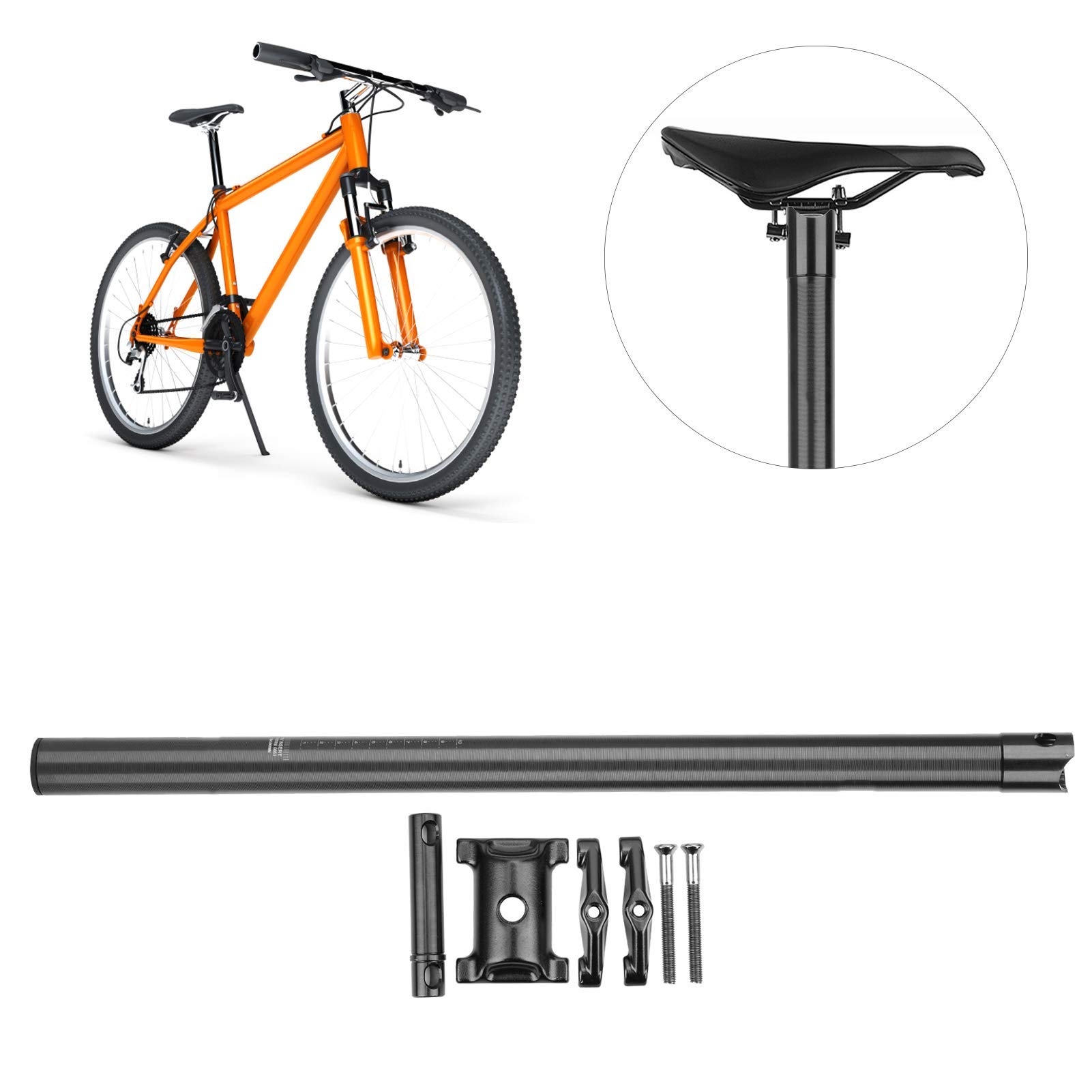 Aluminium Fahrrad Sattelst¨¹tze 33,9 mm Schwarz f¨¹r Rennrad Mountainbike Trekkingbike Gravelbike Carbonoptik Kompatibel mit 30,9 31,6