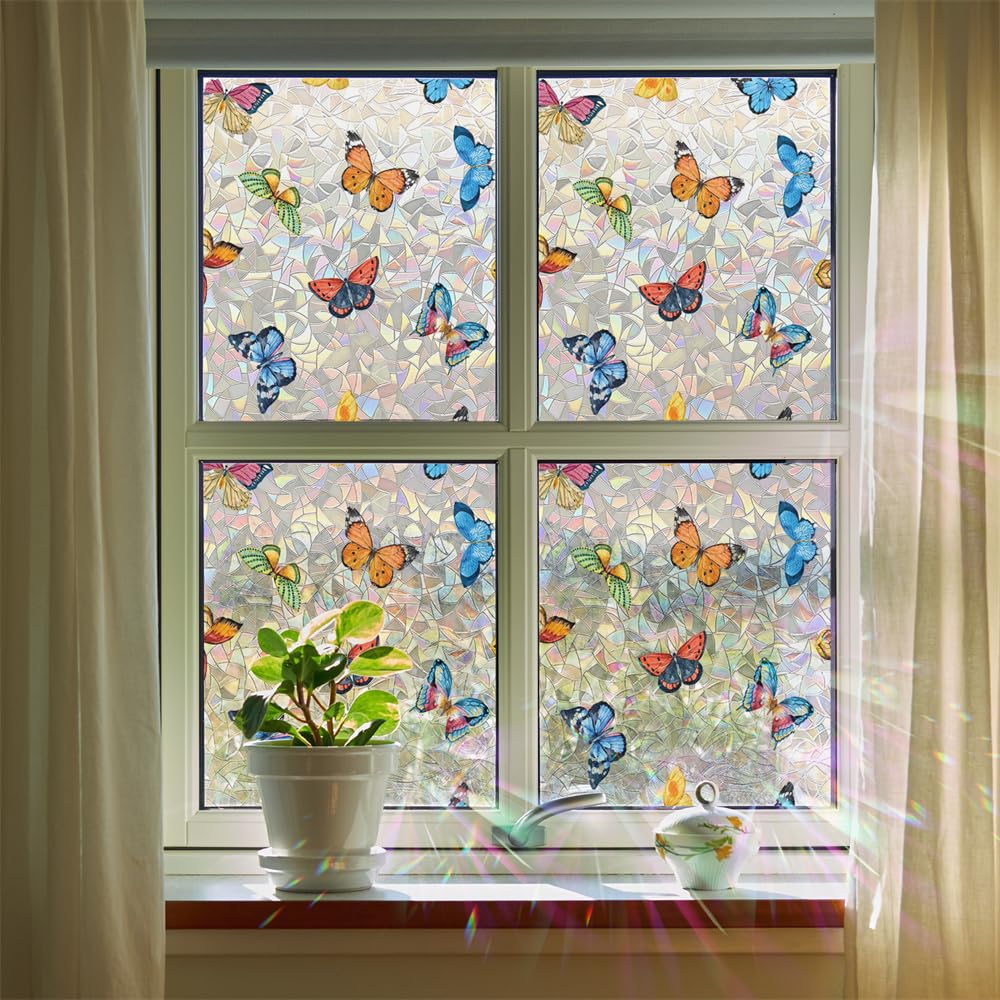 Láminas para Ventanas, Película autoadhesiva Transparente unidireccional con diseño de(43x100cm)