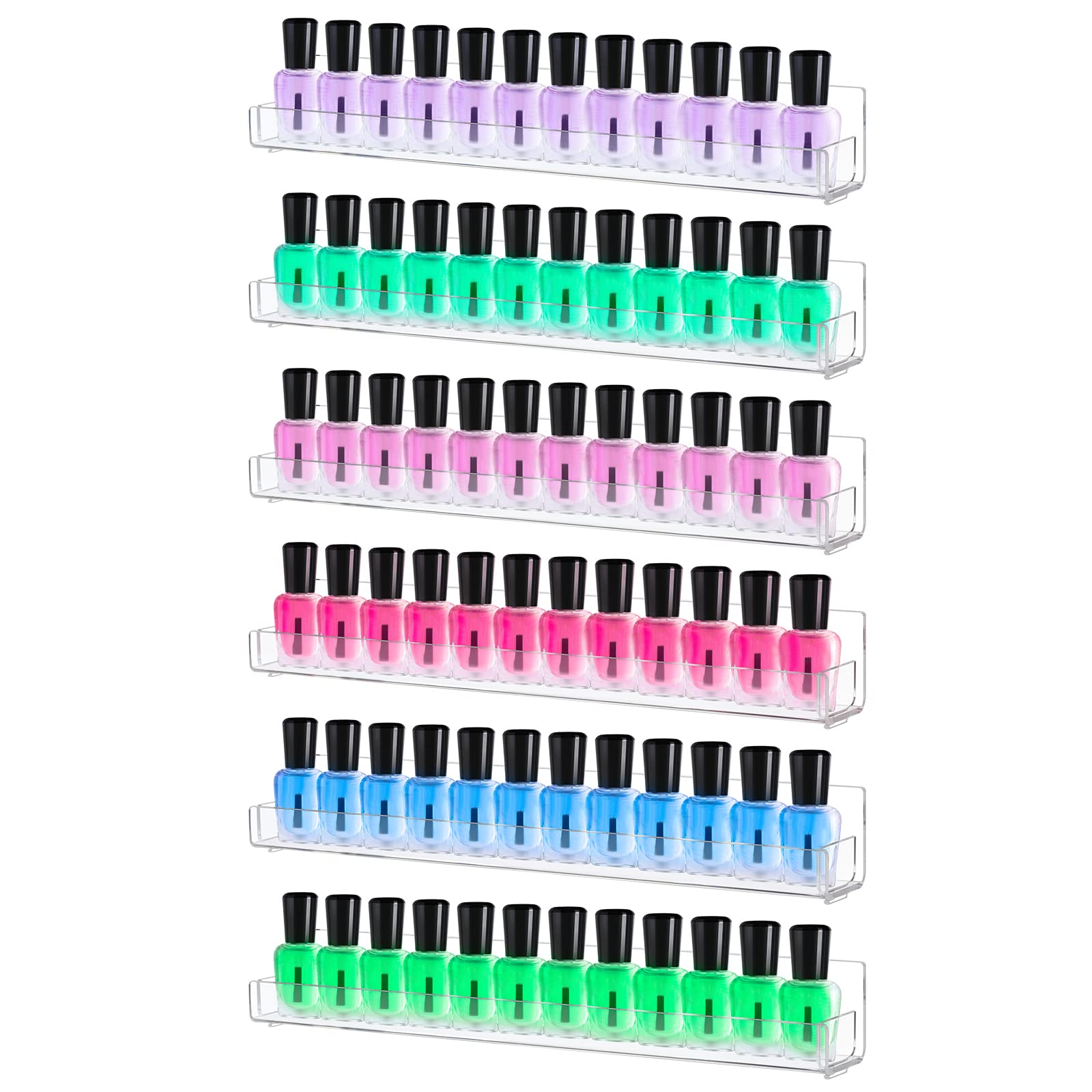 Étagère vernis ongles acrylique mural transparent - Stockage Boxalls 6 pack