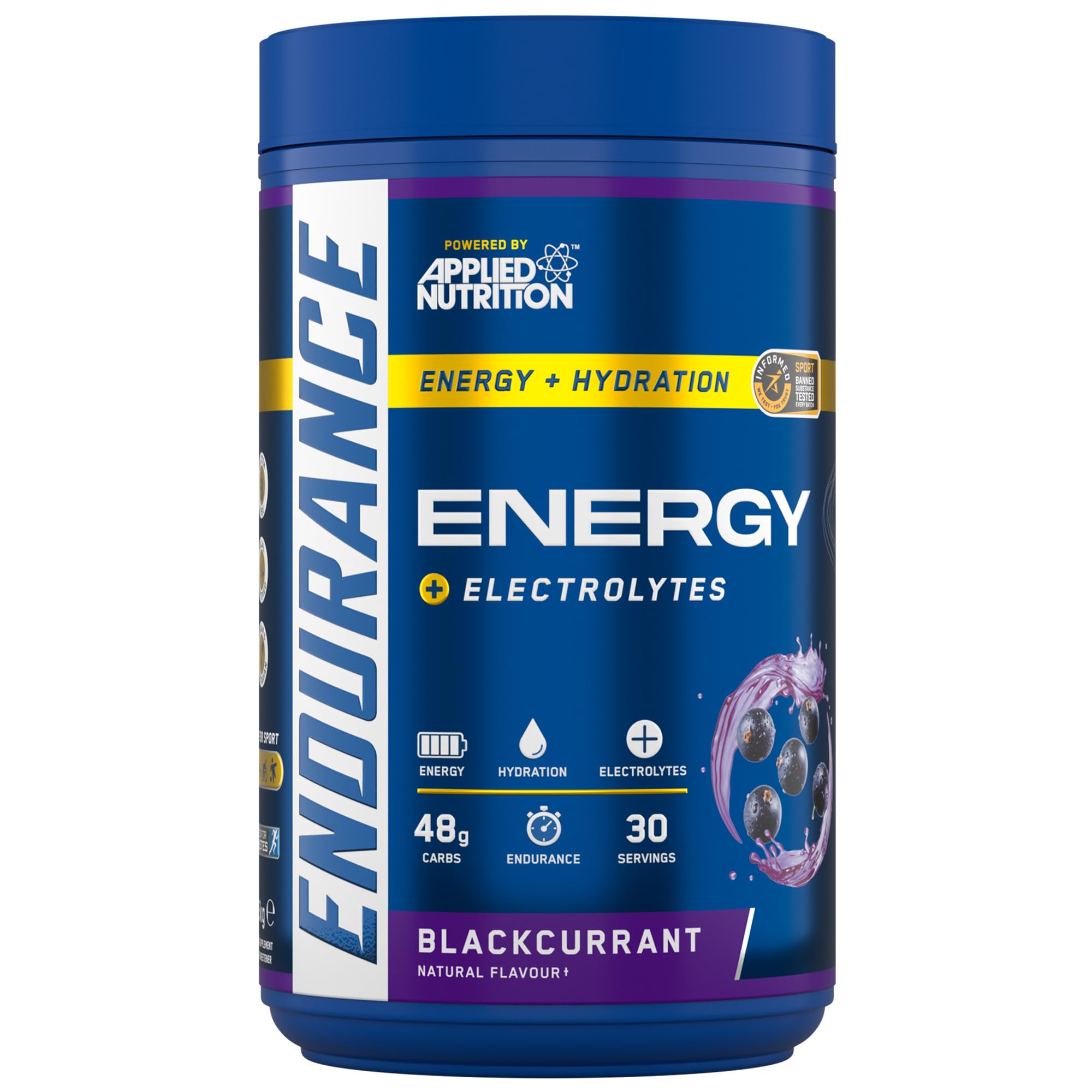 Endurance Energy Drink Powder High in Carbohydrates and Electrolytes Quick Energy for Performance Sports (1.5kg - 30 Servings) (Blackcurrant)