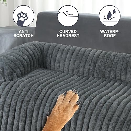Miniatura 6 de Wn's Day Lujosa cama para perro, funda lavable y calmante para sofá, protector de sofá extraíble para perros, sofá cama impermeable, tapete para