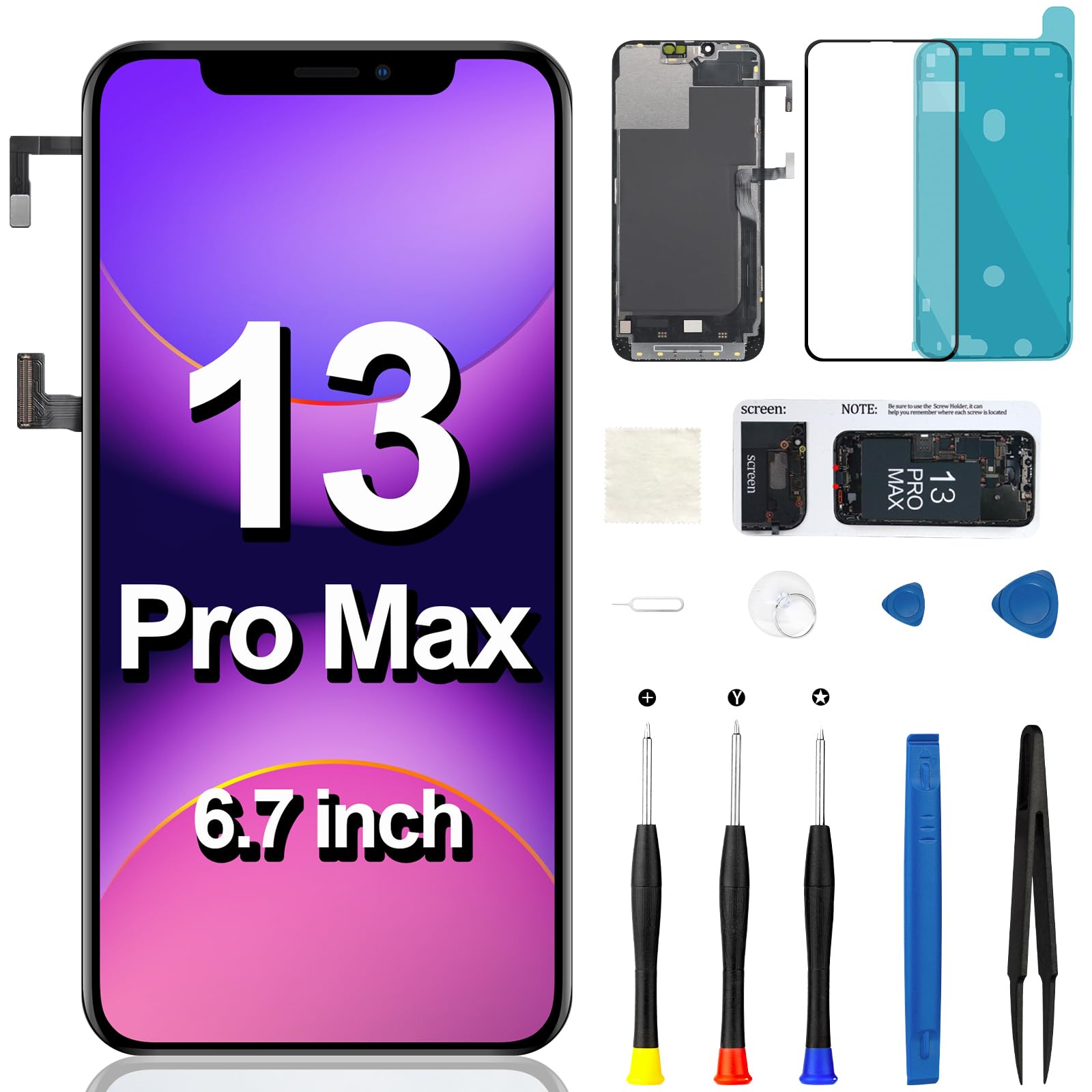Amazon.com: for iPhone 13 Pro Max Screen Replacement Kit with