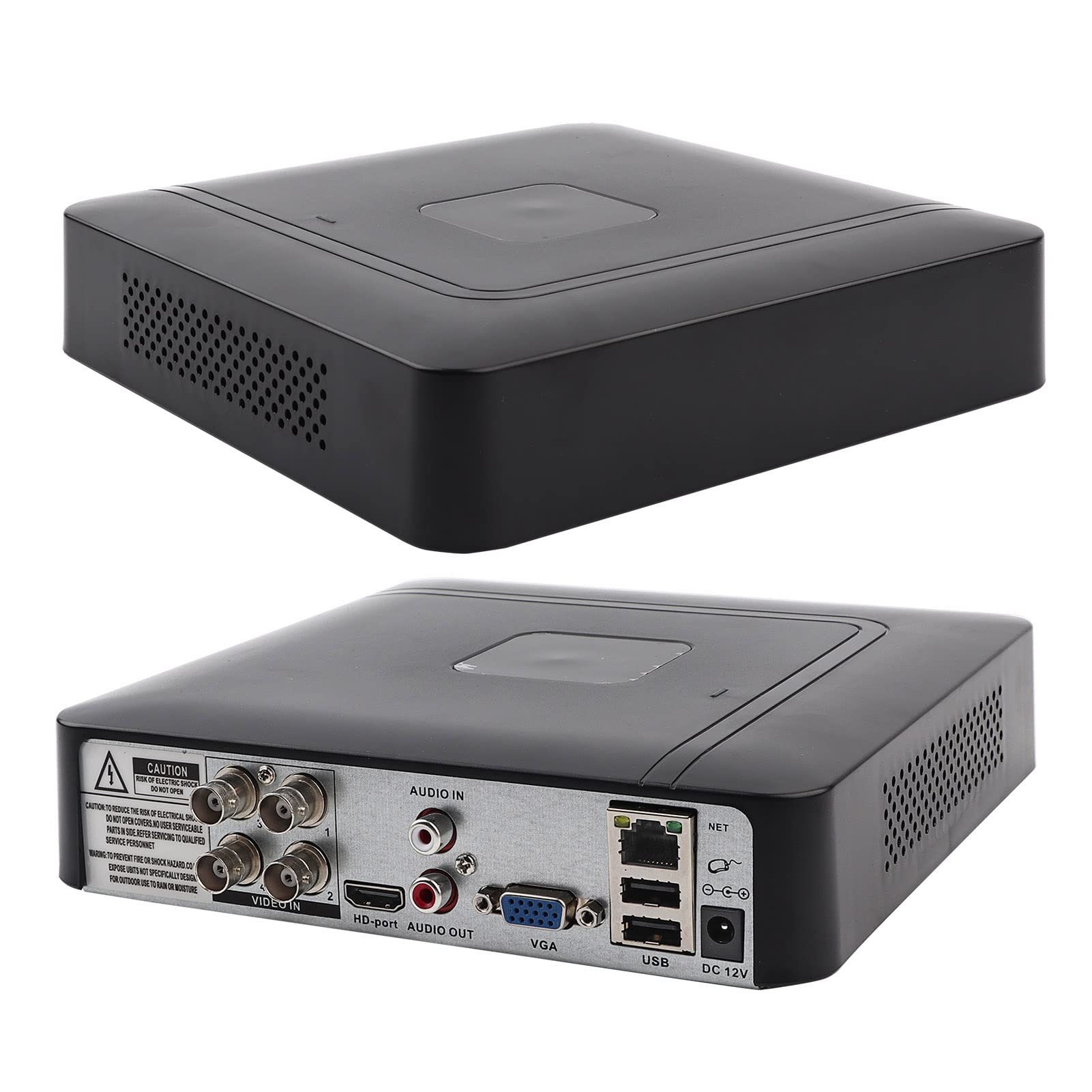 4 Canales 4CH Seguridad CCTV AHd CVI/TVI/DVr NVR Grabadora de Vídeo 5 en 1 Grabadora de Vídeo en Tiempo Real 100-240V (Normativa Europea 100-240V)
