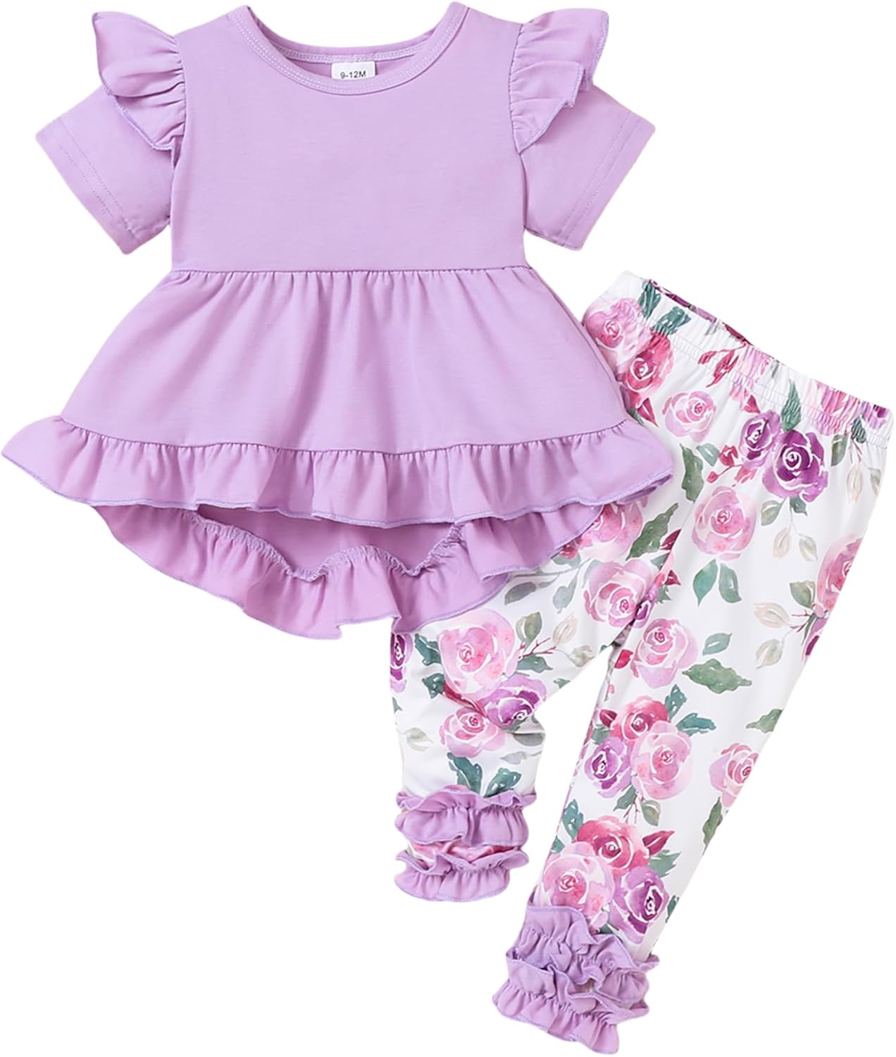 Baby Girl Clothes Infant Toddler Girl Outfit Long Sleeve Shirts Top Rufffle Pants Little Girls Clothes