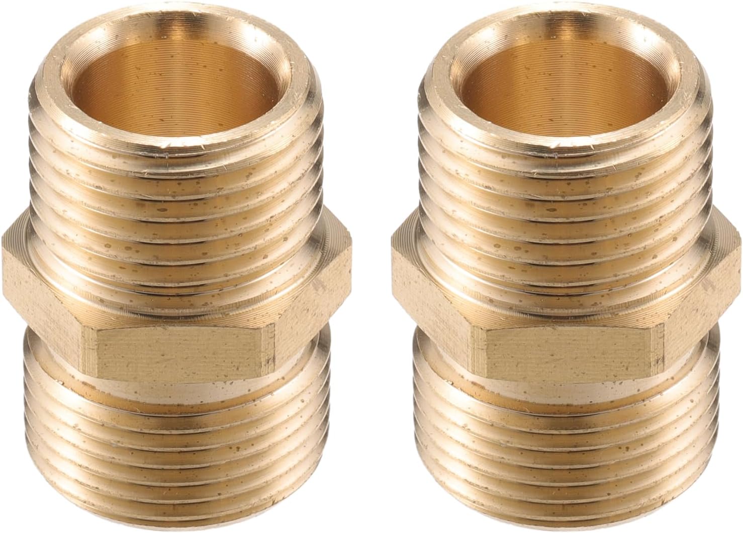 Pressure Washer Connector, G1/2" to 14mm M22x1.5 Male and Female Adapter Brass Screw Hose Connector Universal for Pressure Washer Brass Copper Tone 1pc