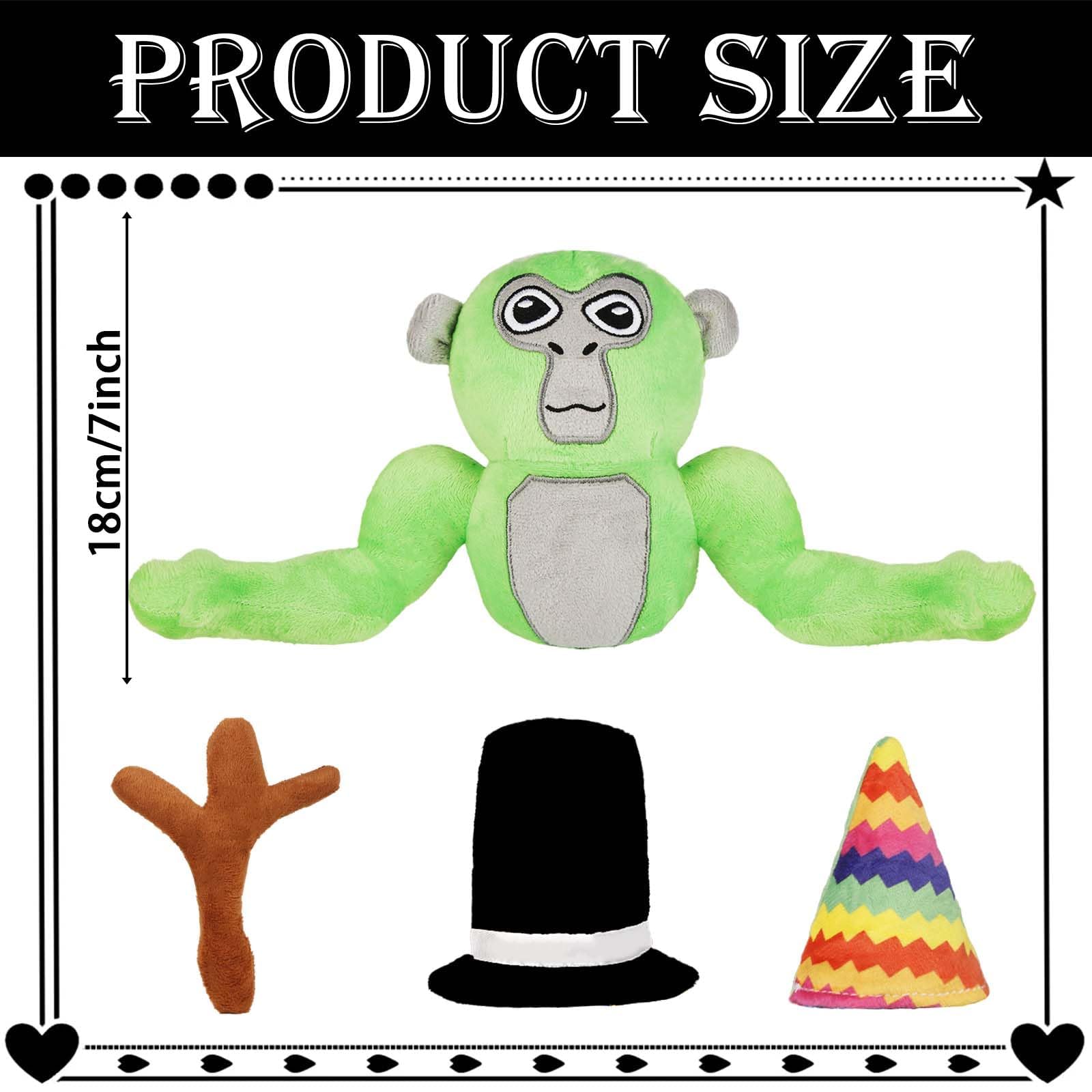 Ainvliya Gorilla Monkey Plush Toy- Soft Plushie Stuffed Animal Toys Gorilla Doll with Hats and Branch Scepter Plush Throw Pillow Doll for Game Lovers Fans Kids Adult Playing Sleeping Collection Gift - Image 2