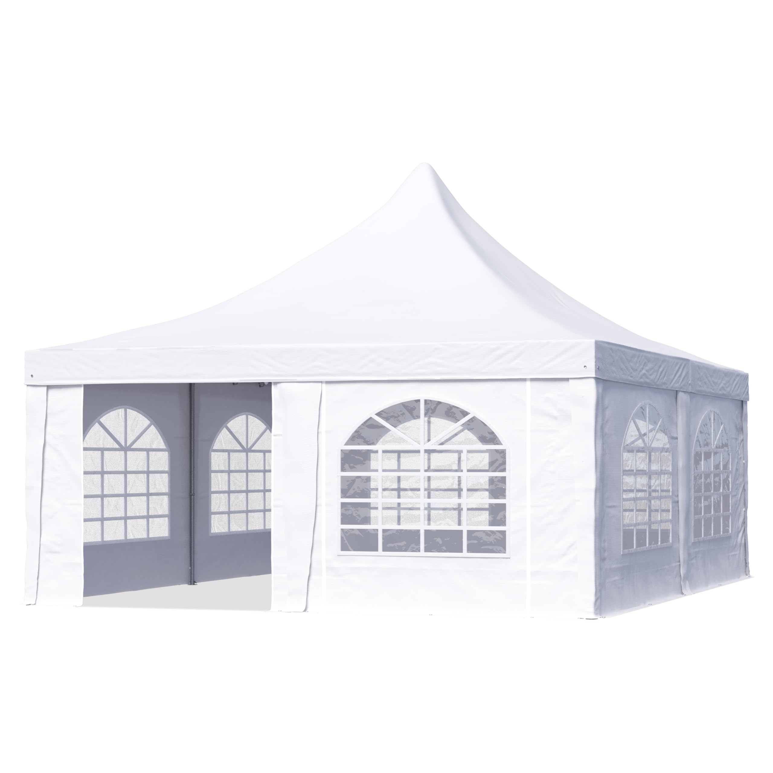 TOOLPORT Pagodenzelt Pavillon 5x5 m schnell & einfach zu montieren mit Fenstern
