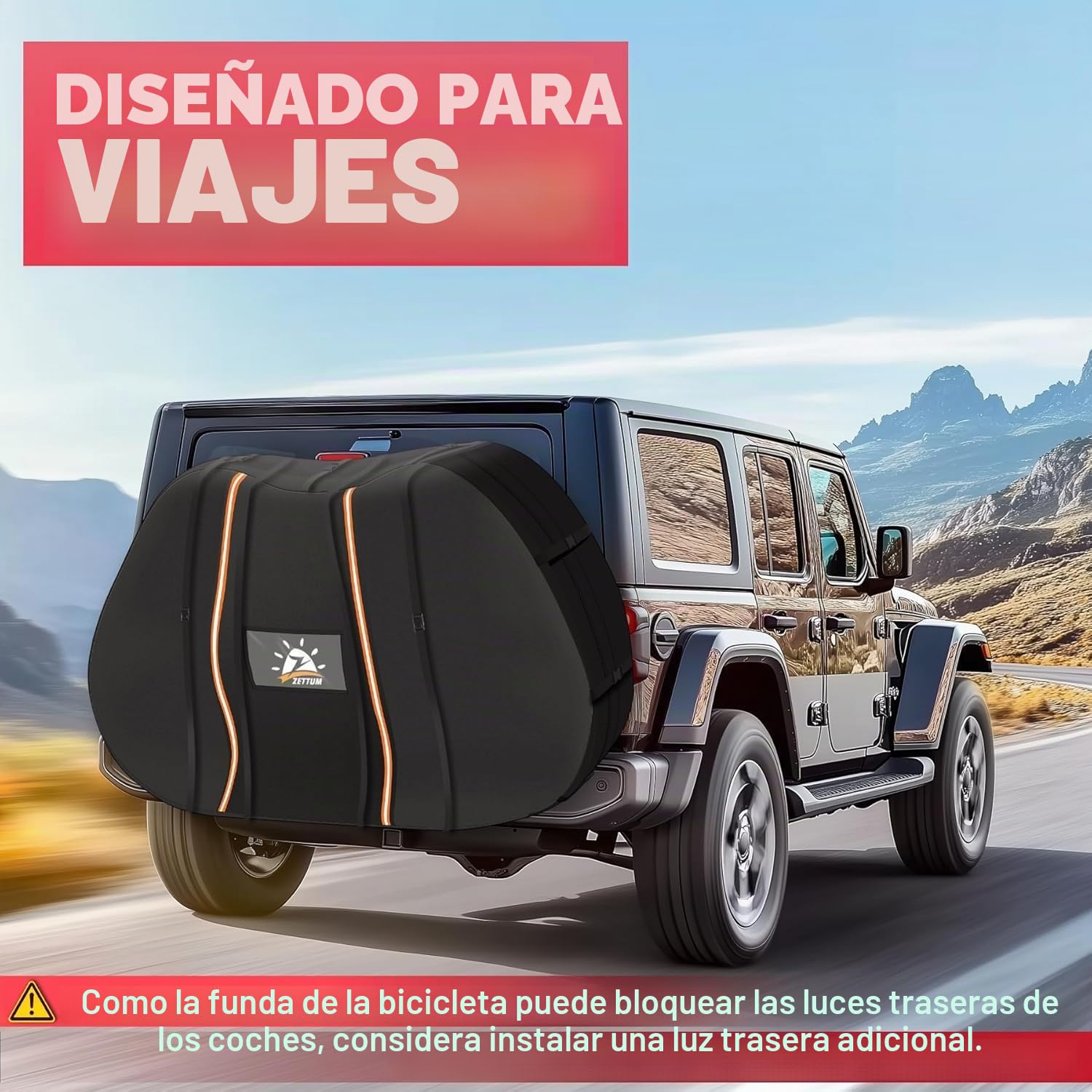 Zettum Funda de Transporte Exterior para 2 Bicicletas, 600D Oxford Funda de bicicleta de Cobertura Total, Resistente e Impermeable Funda Protectora para Bicicleta en el Portabicicletas Trasero