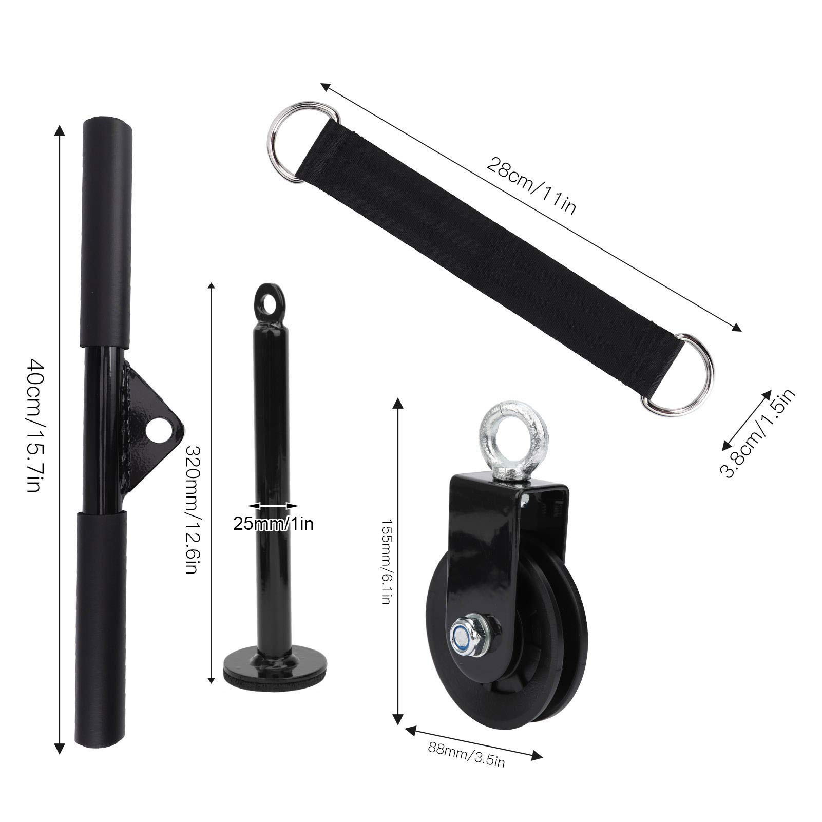 Alvinlite Krafttrainingsset, 10 STÜCKE DIY Pulley Bar Griff Trizeps Krafttrainingsgeräte-Kit Fitnessgeräte-Kombinationsset