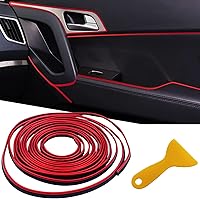 Vista 7 de Tiras decorativas para interior de automóvil, 16.4 pies de electrochapado universal para puertas y tablero, accesorios flexibles