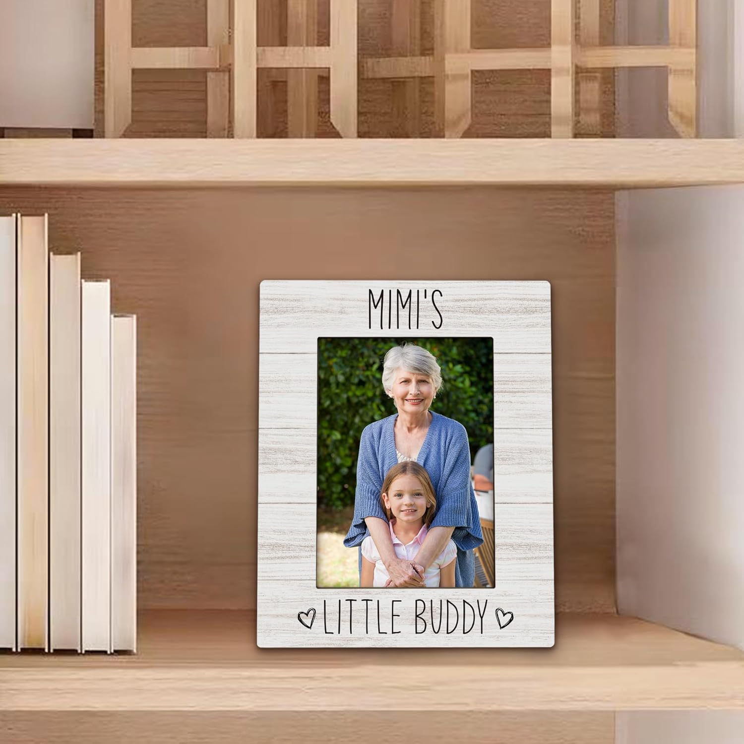Gifts for Mimi Picture Frame 5x7, Mimi Photo Frame, Christmas Mothers Day Birthday Gifts for Mimis from Grandkids, Mimi's Little Buddy Wooden Picture Photo Frames for Desk Room Home Decor - Image 4