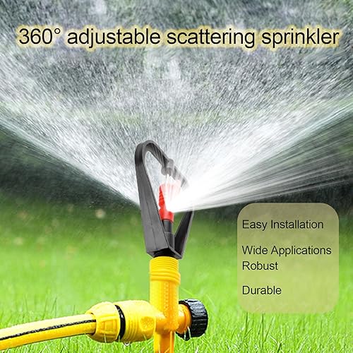 Miniatura 2 de LIVLOV 5 aspersores para patio, rociador de agua para césped, rociador de jardín, rociador oscilante, rociador ajustable, diámetro de rociado de 0 a