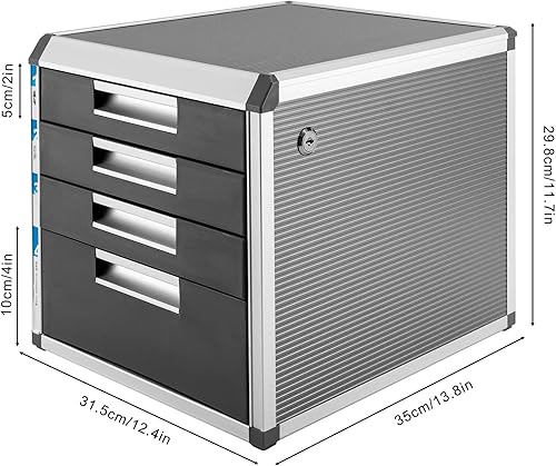 Miniatura 3 de Gdrasuya10 Caja de documentos ignífuga, organizador de cajones de escritorio para el hogar y la oficina, archivador rodante para colgar carpetas de